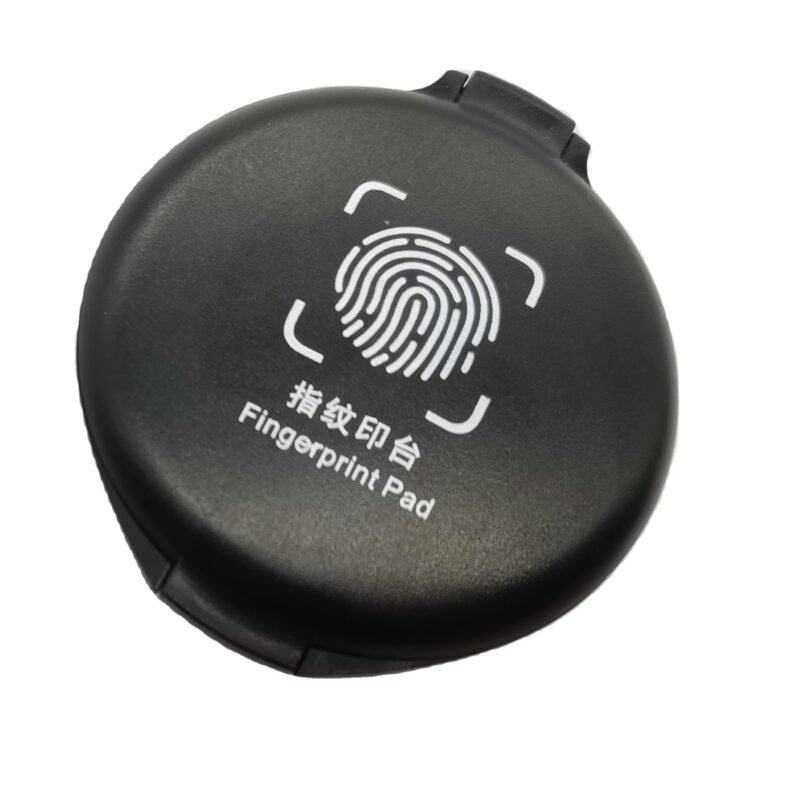 Round Fingerprint Ink Pad - Office Thumb Printing Stamp with Custom Logo | Mobarnstamp KJ-2006