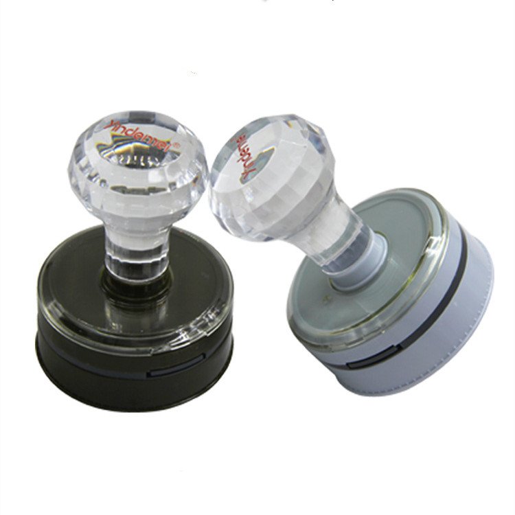 Mobarnstamp DH Series Pre-Inked Flash Stamp with Crystal Handle & Mounting Bracket - Professional Office Sealing Solution