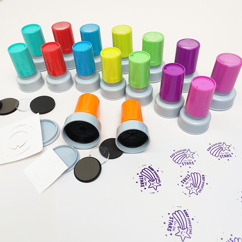 Checklist Round Stamp Double Foam Flash Teaching Stamp Pastel – Custom Educational Stamp for Teachers & Offices – Mobarnstamp