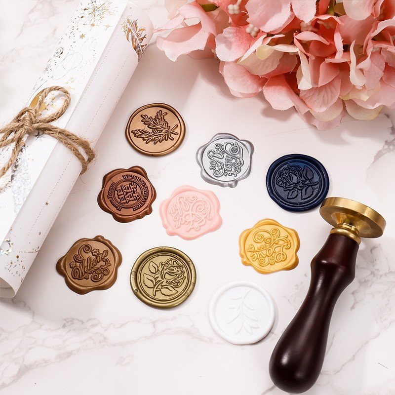 Custom Glitter DIY Embossed Wax Seal Stickers for Invitations | Cartoon Self-Adhesive Seals | Mobarnstamp Wholesale