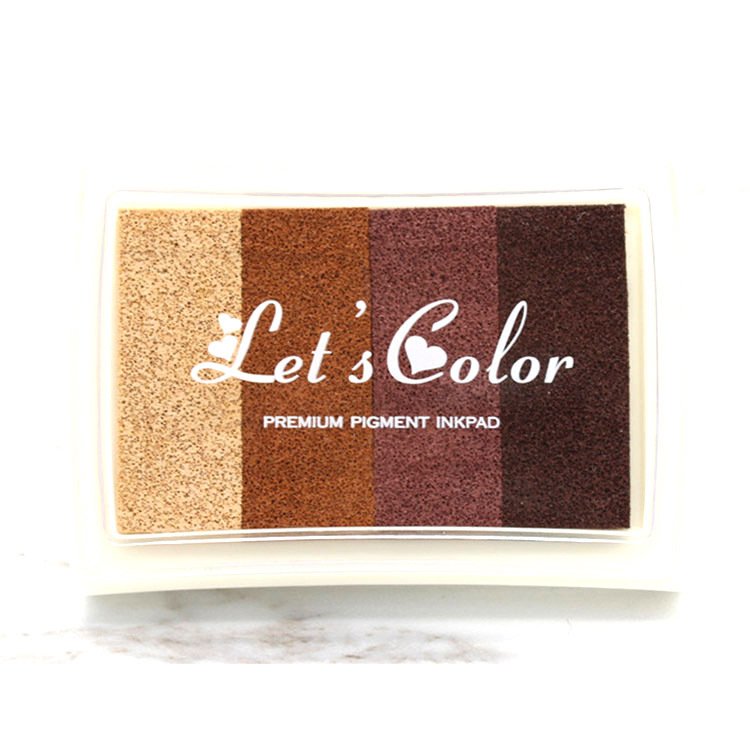 4-Color Non-Toxic Kids Stamp Set - Rainbow Ink Pad with Self-Inking Feature | Mobarnstamp KJIP201102X - Image 3