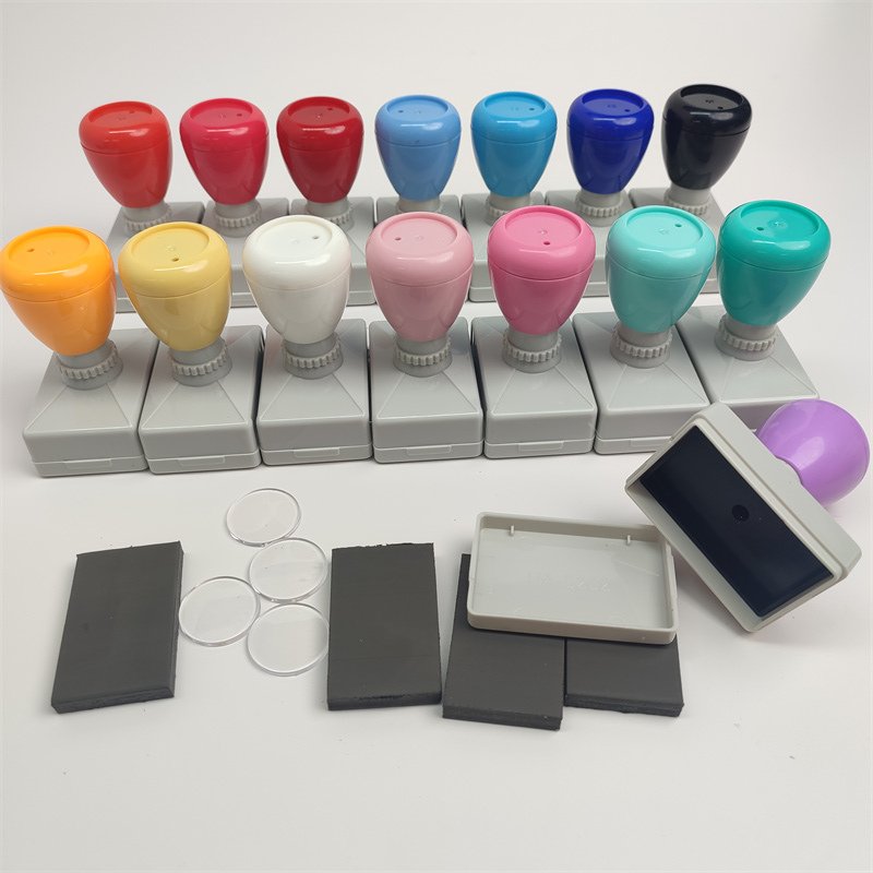 Custom Logo Teacher Stamp Set - 32×52mm Pastel Flash Stamps for Education (8 Colors)