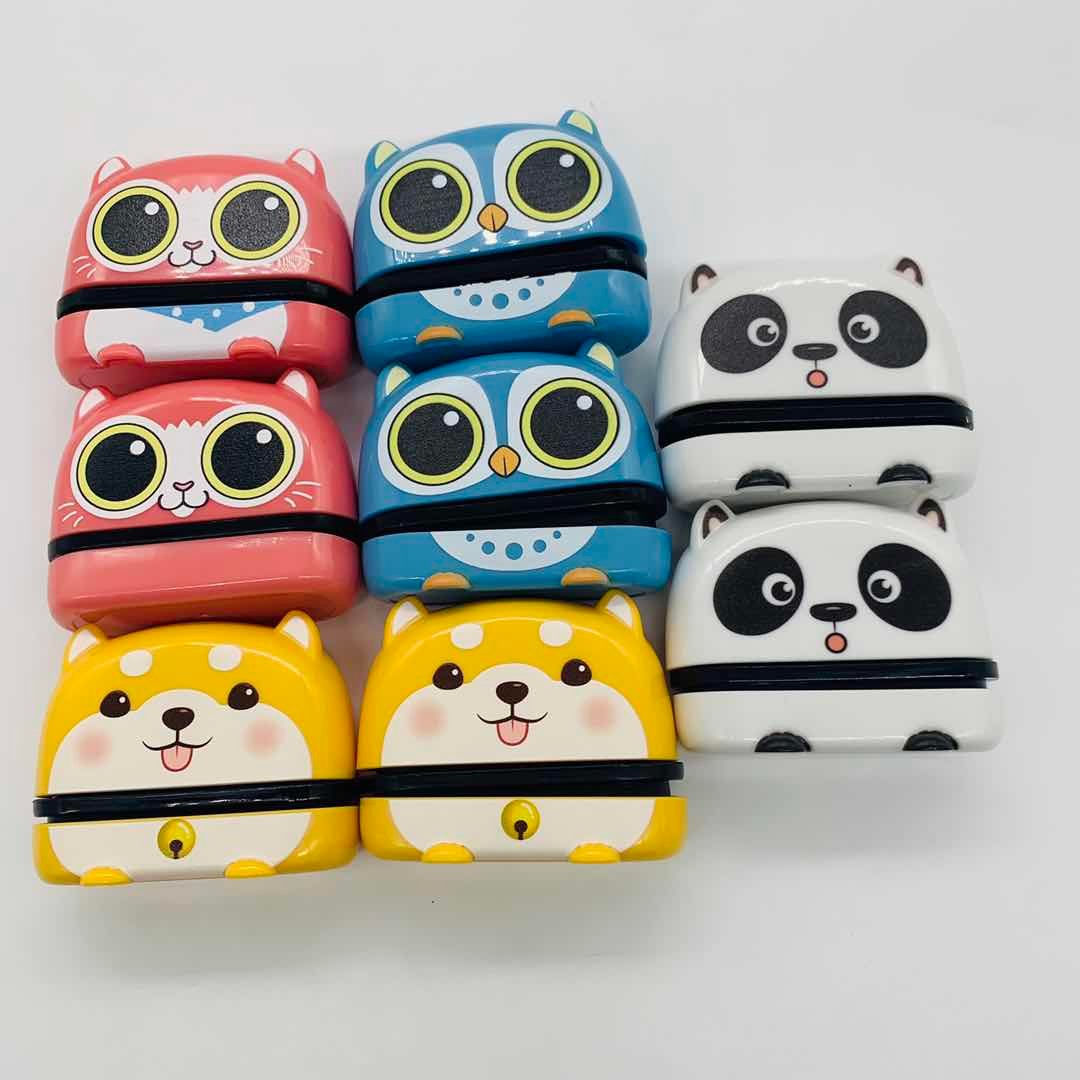 Cute Monster Fabric Stamp Set | Washable Baby Name Stamp with Glitter | Custom Cartoon Toy Stamp (MS06 Series)