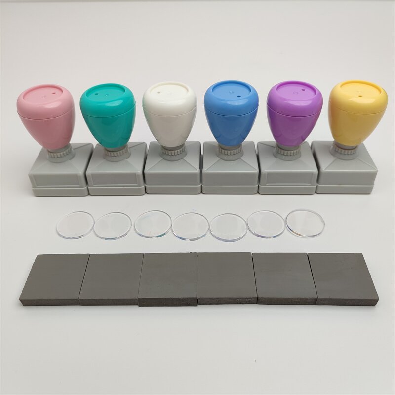 HA-Square 3030 Pastel Flash Stamp - Pre-Inked 30×30mm Square Stamp with Handle