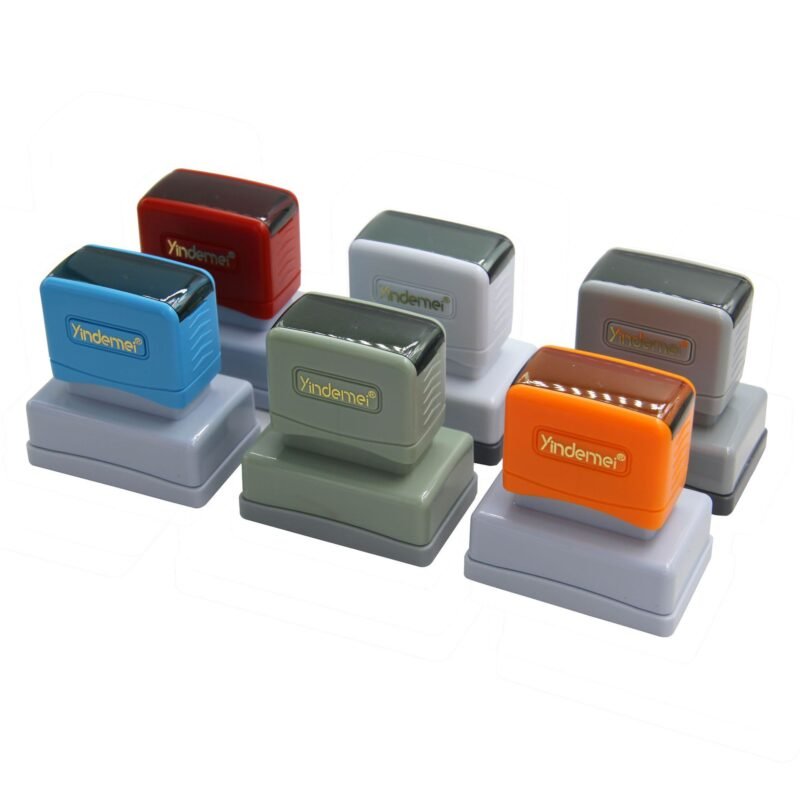 Mobarnstamp Rectangular Self-Inking Stamp Holder with Rubber Cushion - Flash Photosensitive Stamps for Office School, Multiple Shapes, OEM Customization