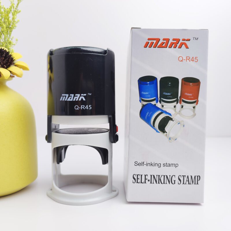 Custom 45mm Round Self-Inking Dater Stamp - Laser Engraved Rubber Stamp | Mobarnstamp