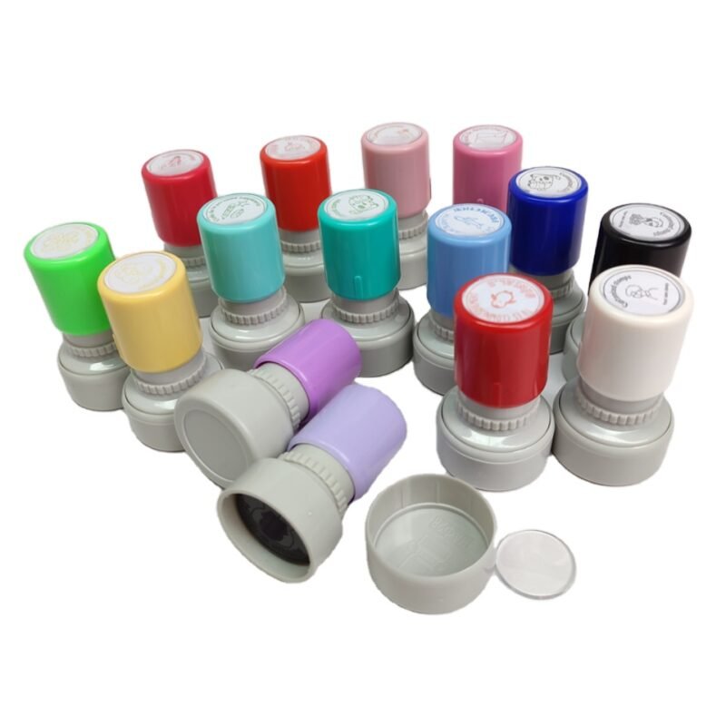 Custom 28mm Round HA Series Self-Inking Teacher Stamp - 15 Color Options - Eco-Friendly Office Stamp