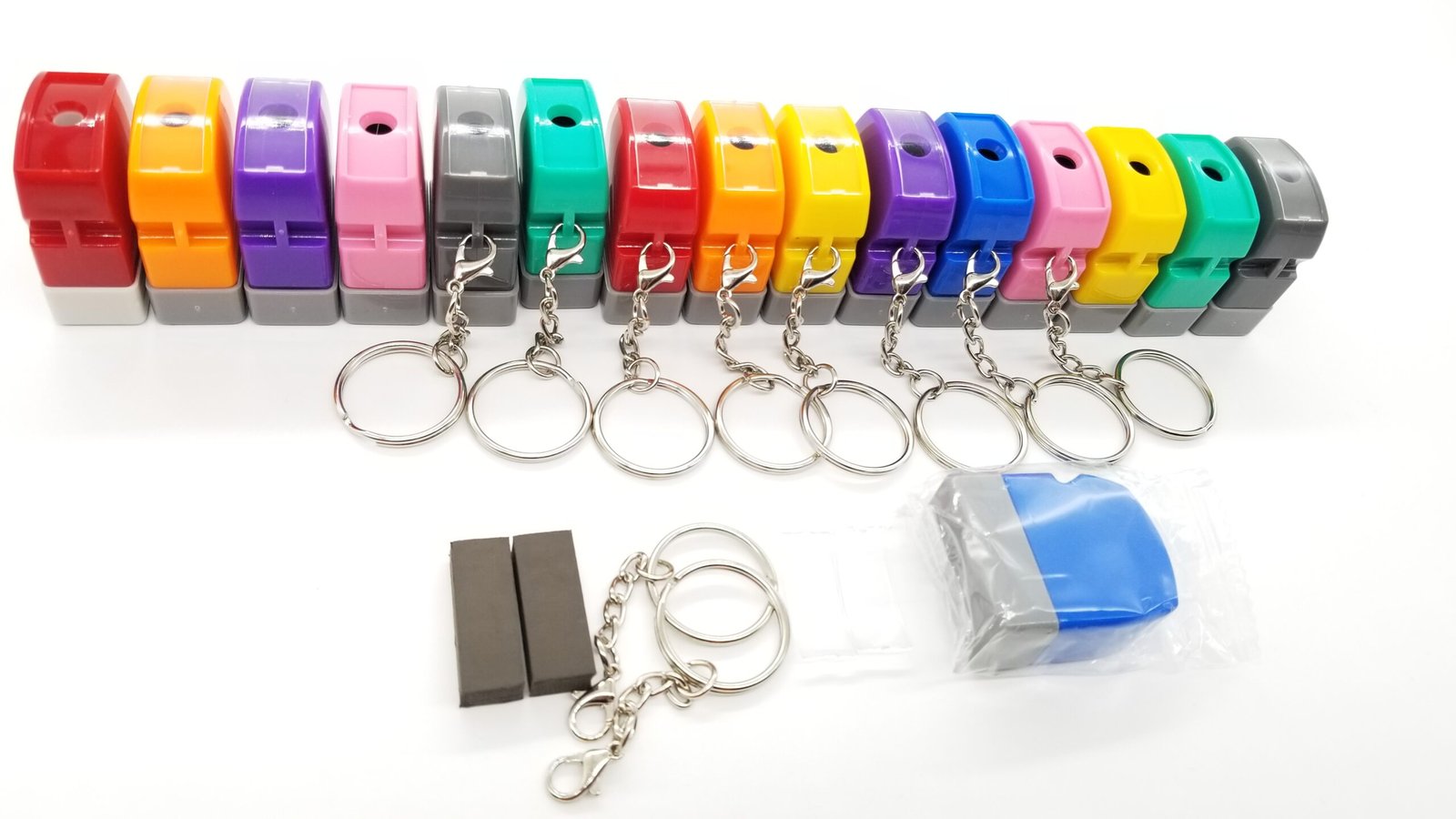 Cartoon Kids Name Stamp with Keychain | Glitter Ink Stamp Holder HA 1027 | Custom Children's Toy Stamp - Image 2