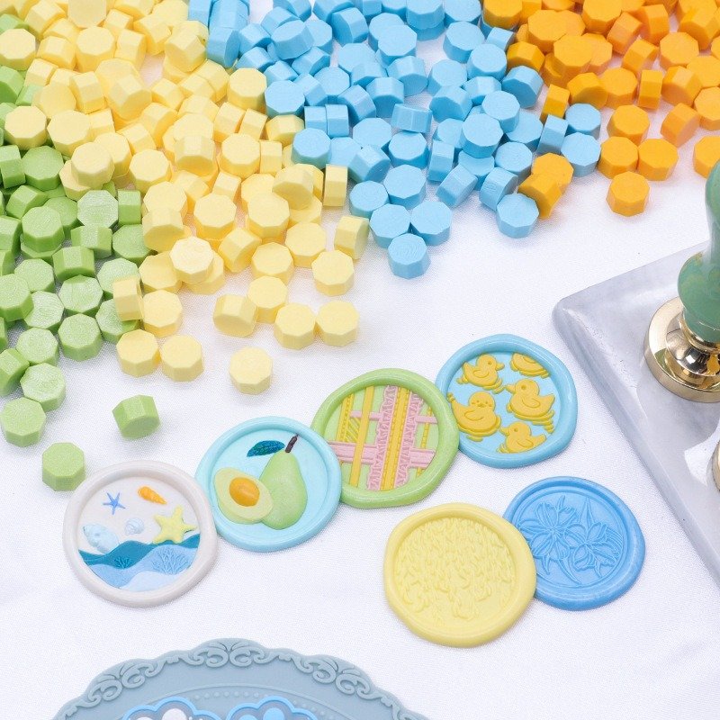 Mobarnstamp Wholesale Metallic Black Gold Wax Beads | 123-Color Octagon Sealing Pellets | Premium Stamp Supplies