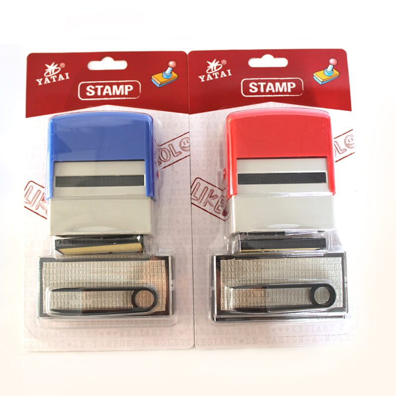 DIY Custom Self-Inking Rubber Stamp - Alphabet Number Date Stamp with Built-in Ink - Mobarnstamp