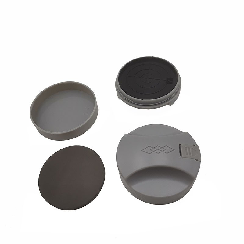 Compact Round Mini Flash Stamp - 45mm Self-Inking Office Name Stamp (Blue/Grey) - Mobarn K072 Series