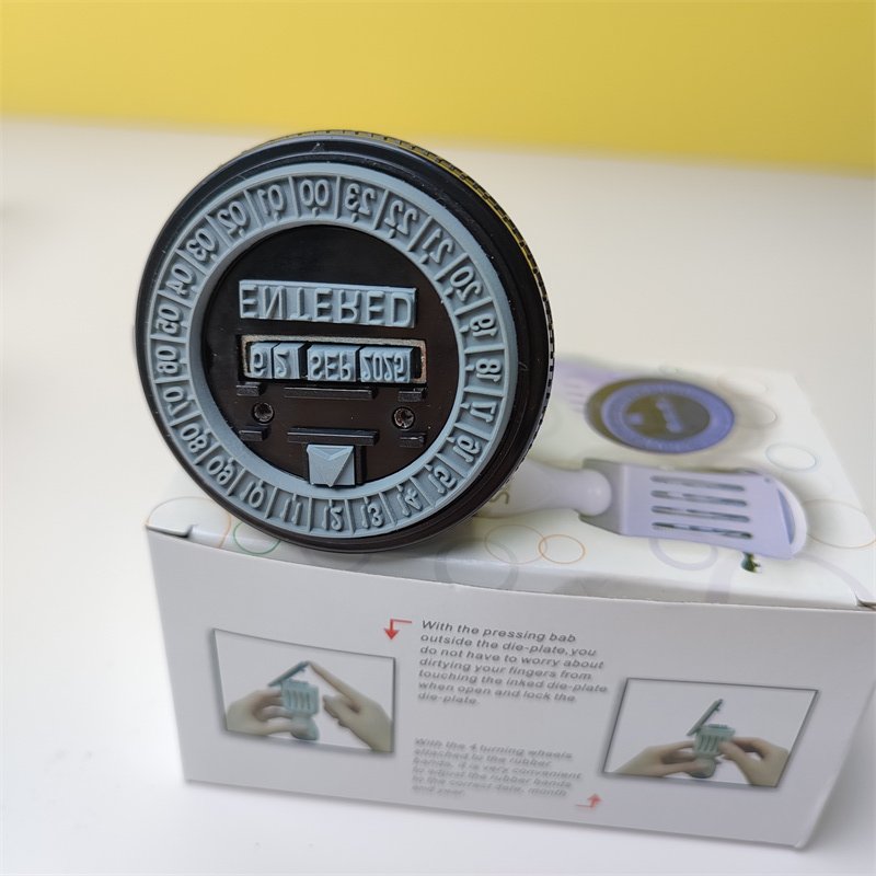 Custom 24-Hour Time & Date Stamp - Automatic Rolling Clock Stamp for Office Documents - Mobarnstamp