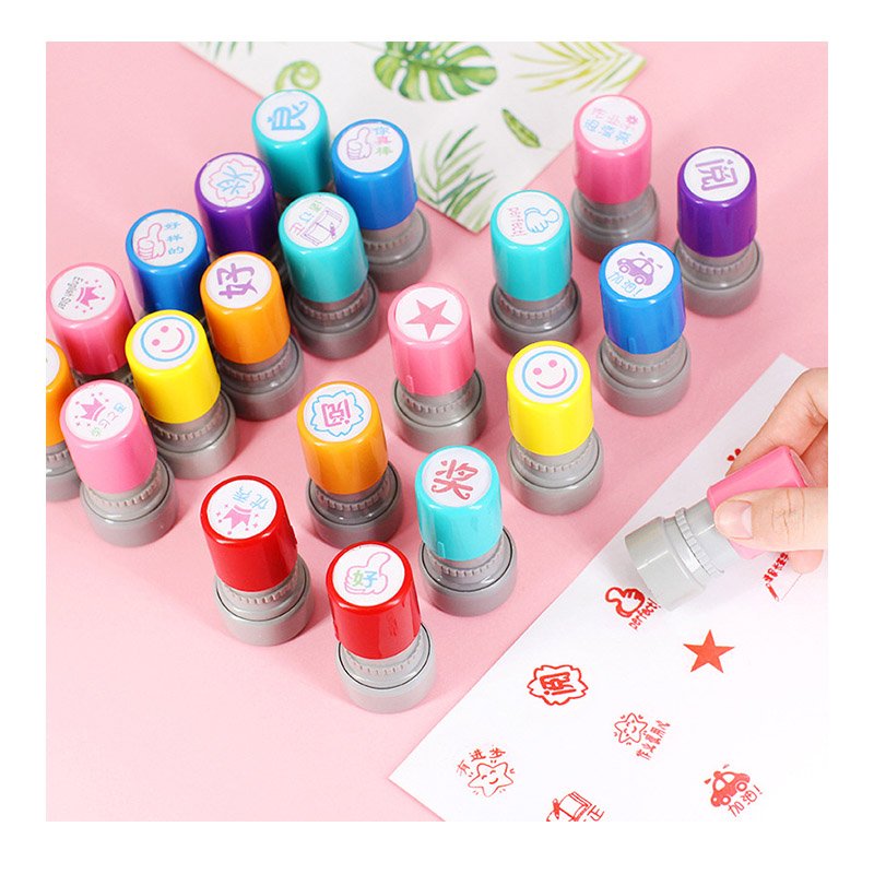 Custom Teacher Reward Stamp - 23mm Round Animal Flash Stamp | Mobarn TR-23 EduStamp Series