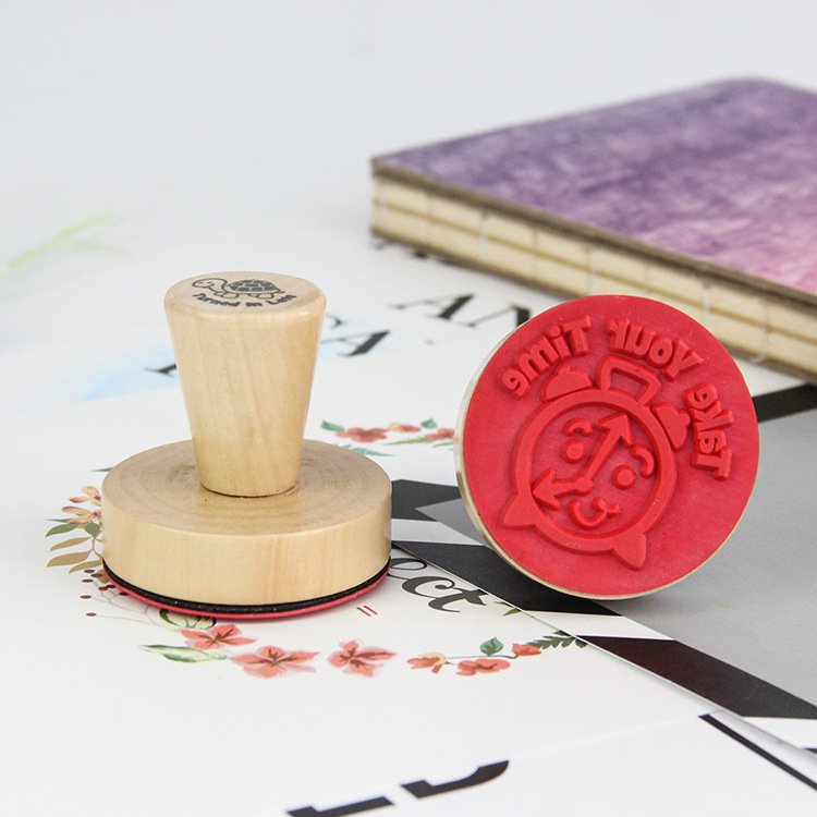 Custom Children's Wooden Stamp Set - Eco-Friendly Rubber Stamps for Kids (Custom Sizes & Logos) - Mobarnstamp - Image 3