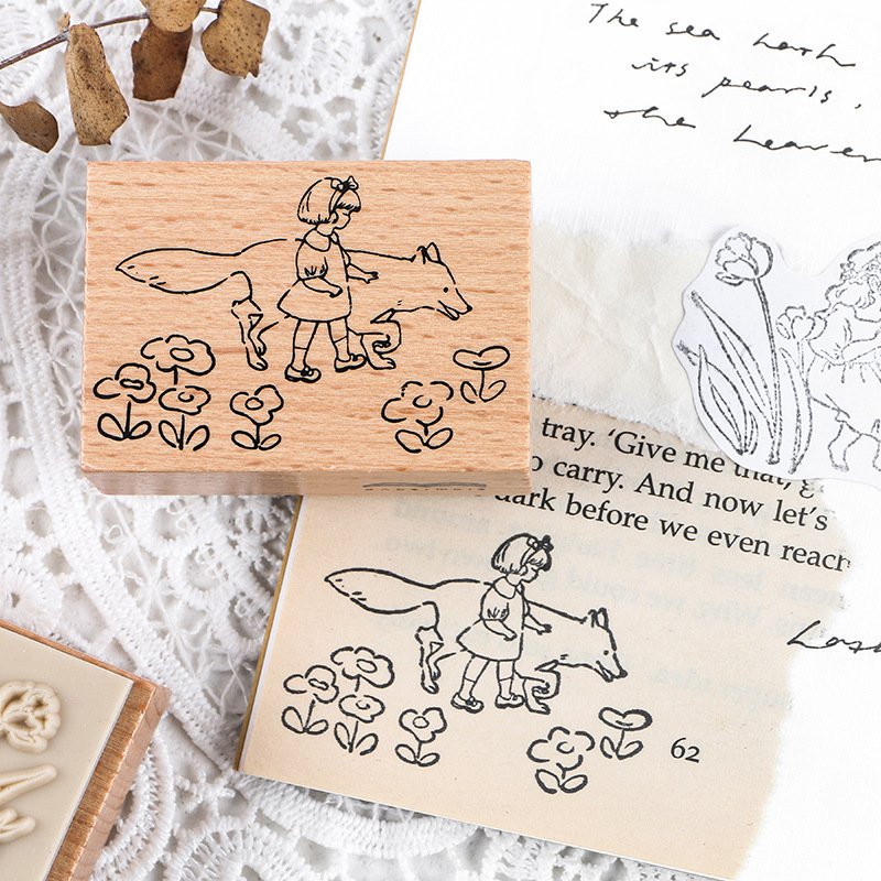 Vintage Wooden Rubber Stamp Set - Handcrafted Journaling Stamps for Scrapbooking & DIY - Mobarnstamp - Image 6