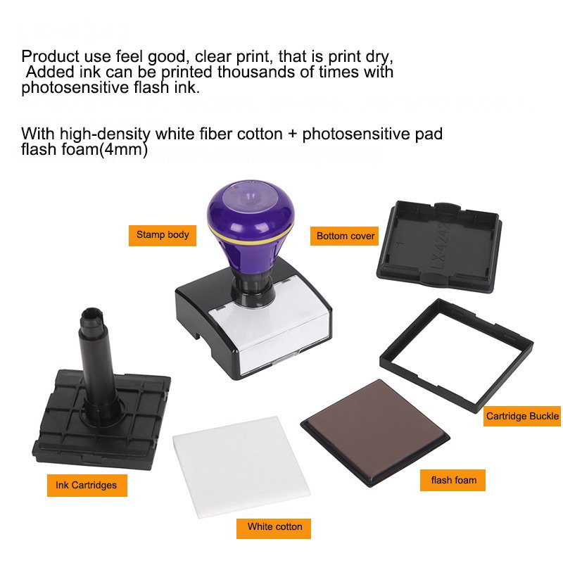 Custom Logo Self-Inking Stamp - Blank Flash Stamp with Cotton Plug (10x10x5cm) - Mobarn KJ-YLX4242 Series - Image 7