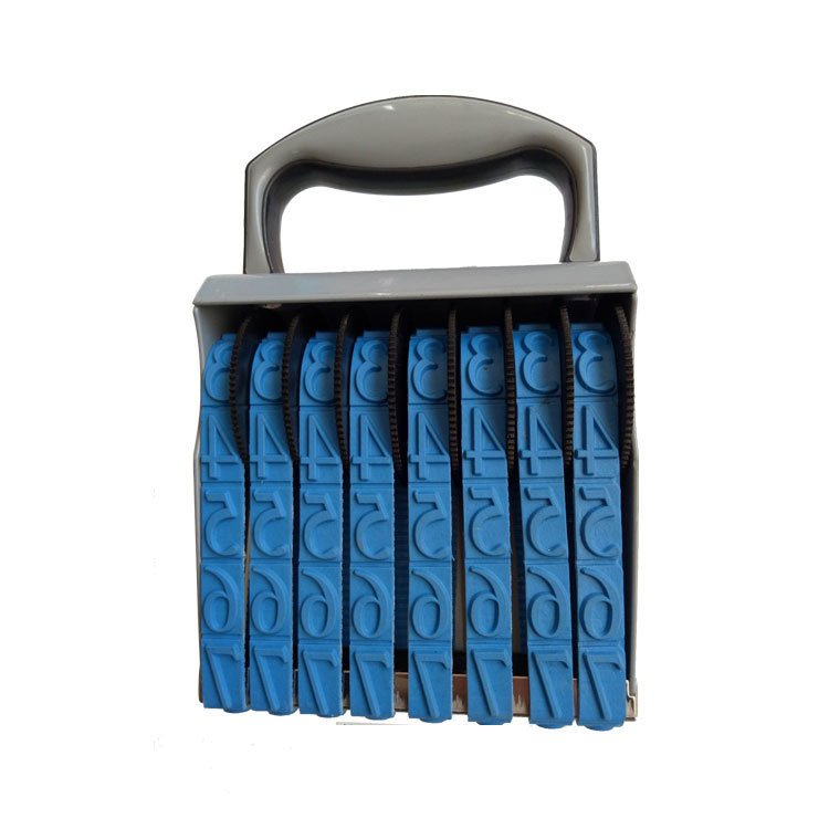 Jumbo 18mm Adjustable Roller Number Stamp - 0-9 Digit Rubber Coding Stamp for Batch/Label Marking - Mobarnstamp