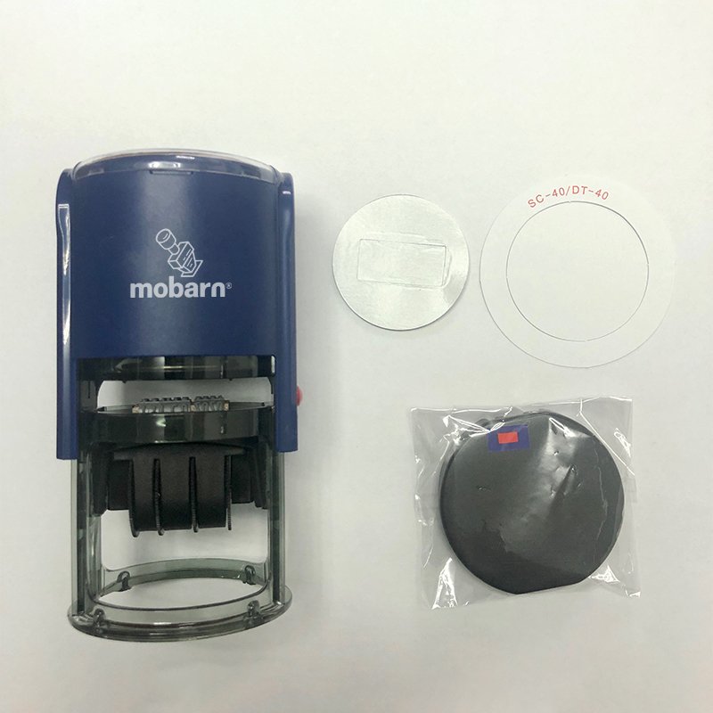 Mobarn DT-40 Expiration Date Stamp | 40mm Large Imprint | Self-Inking Bottle Stamp | ISO9001 Certified | Eco-Friendly Plastic