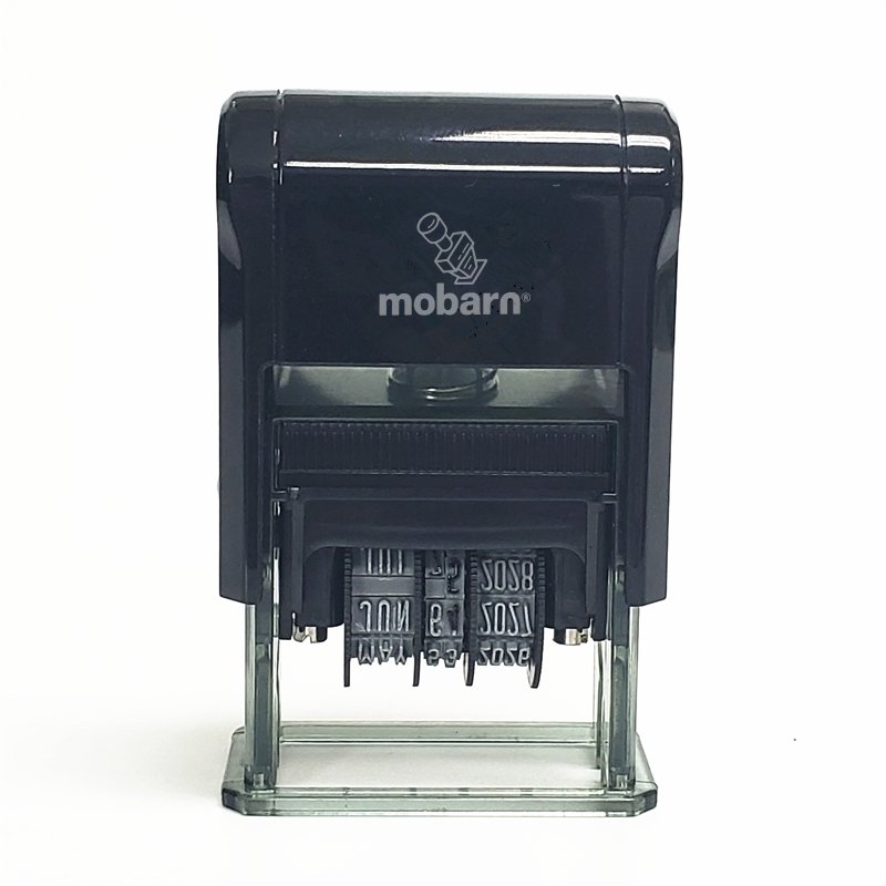 Mobarn DT-1328 Custom Business Date Stamp | Bilingual Text & Numbers | 13×28mm Four Shapes Available | German Ink | MOQ 500pcs