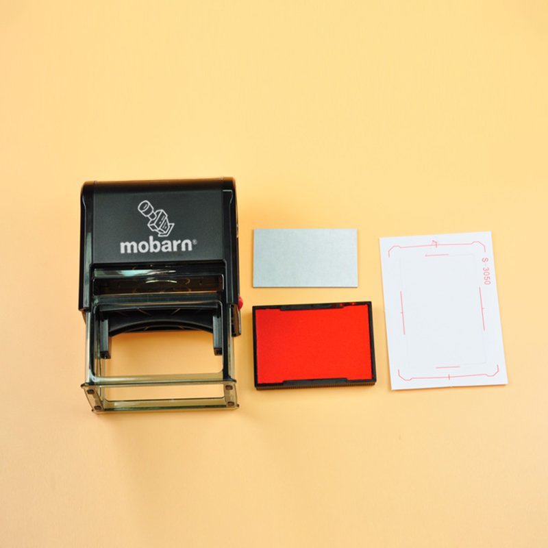 Mobarn S-3050 Professional Self-Inking Stamp | 30×50mm Large Imprint | Custom Logo | Eco-Friendly Office Stamp | ISO9001 Certified