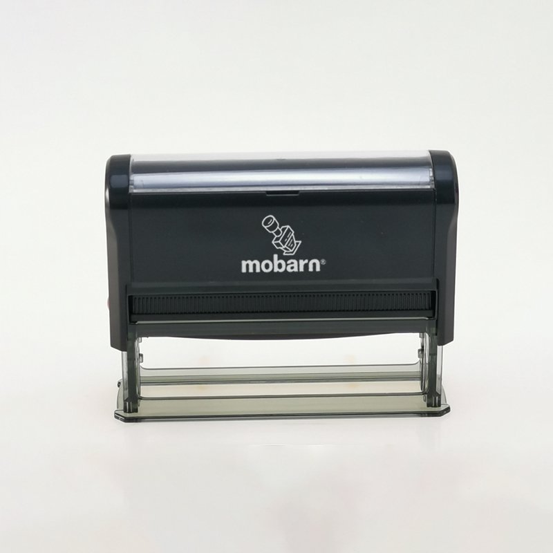 Mobarn S-1070 Self-Inking Name Stamp for Clothing | Kids & Office Stamp | Custom Text/Logo | ISO9001 Certified